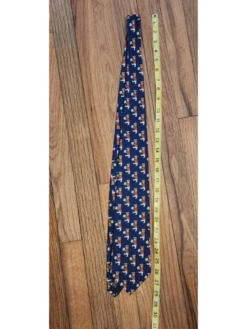 Men’s Tie 100% Silk 417 Van Heusen Blue Sailor Teddy Bear Daisies Floral Spring